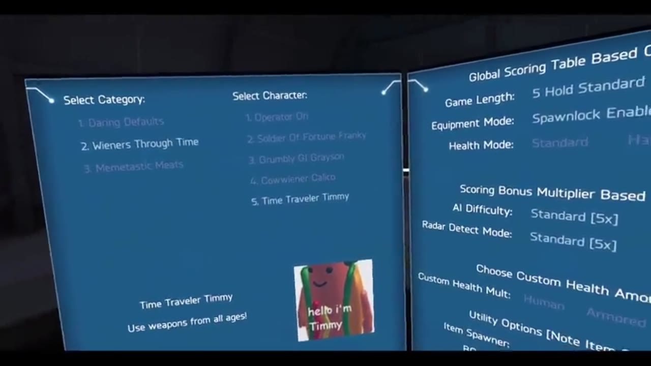[2020-10-28] Hot Dogs, Horseshoes & Hand Grenades (HTC Vive): Time Traveler Timmy Custom Character