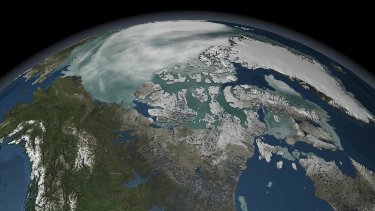 Loop of AMSR-E Daily Arctic Sea Ice from Aug 2005 to Aug 2006
