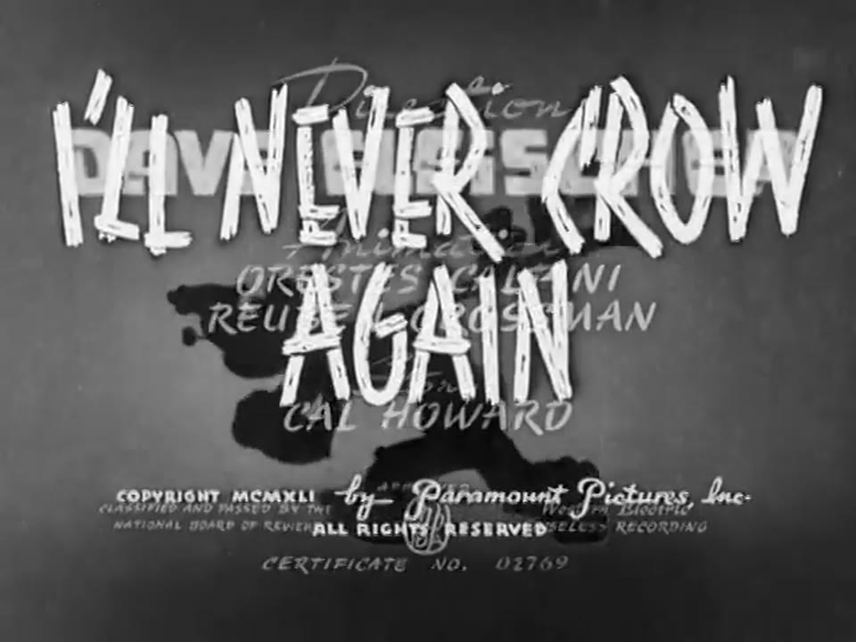 I'll Never Crow Again (1941)