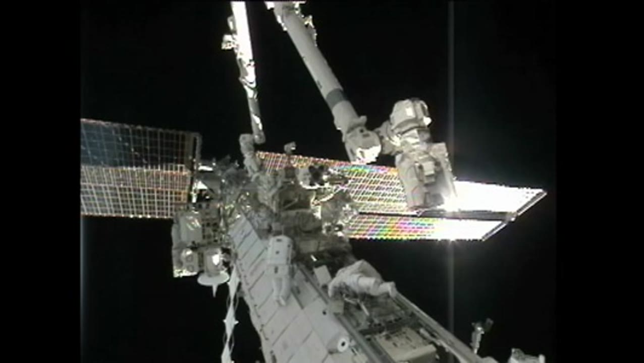 Astronauts Make Progress on Spacewalk
