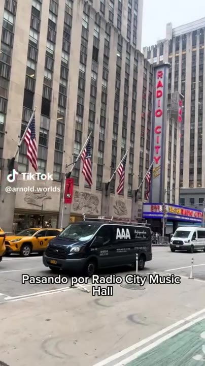 Walking by the iconic Radio City Music Hall