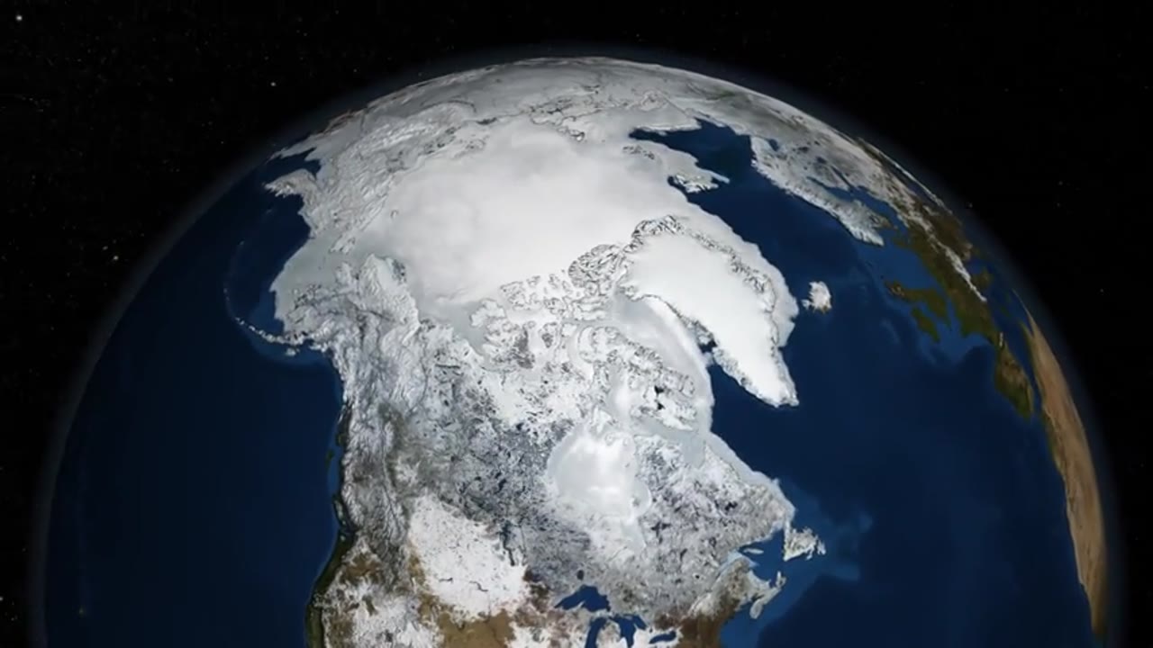 2007 Arctic Sea Ice from AMSR-E with Greenland in Foreground